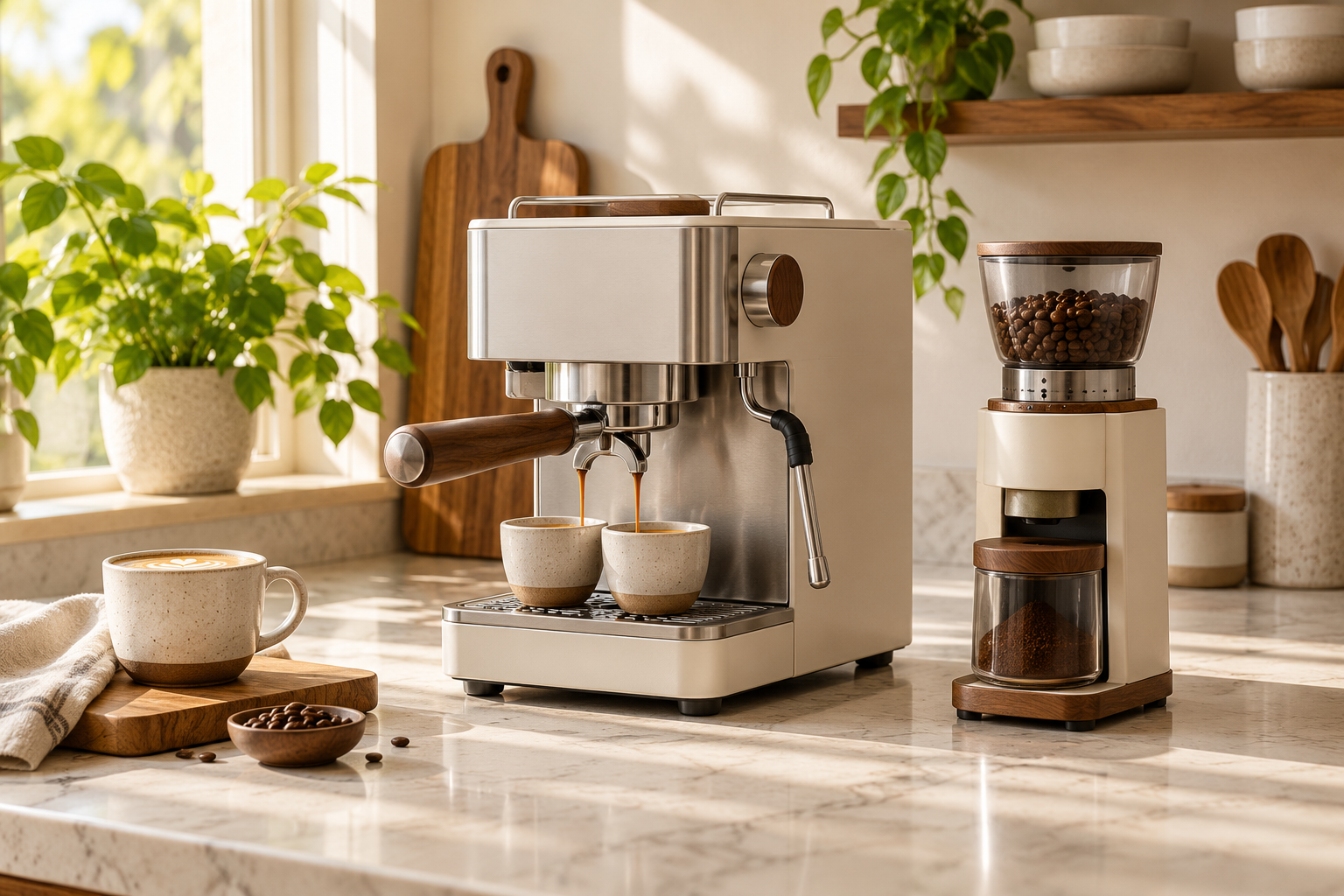 Illustrative enthusiast & prosumer espresso setup, not the Profitec GO product